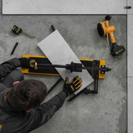 Плиткорез рельсовый DENZEL 600х16мм, каретка на подш., стальная станина, усил. рукоятка-пенал