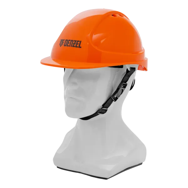 Каска защитная ударопрочная DENZEL ABS/PC, плавная регулировка, модель «Форвард» (К-05), оранж.