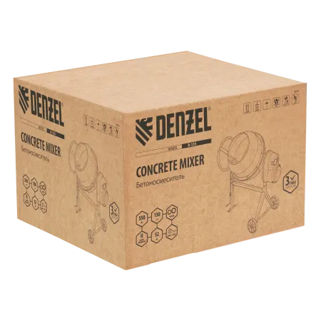 Бетоносмеситель DENZEL B-125, 550 Вт, 130 л