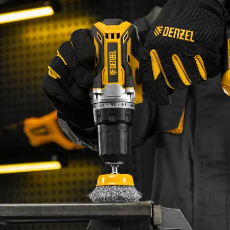 Щетка для дрели DENZEL, 50 мм, Чашка, со шпилькой, нержавеющая витая проволока