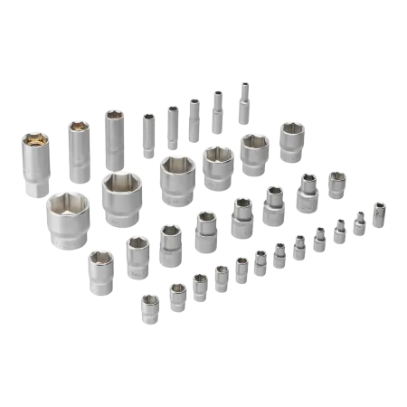 Набор инструментов DENZEL 1/2", 1/4", CrV, S2, пластиковый кейс, 84 предмета