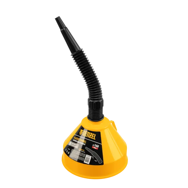 Воронка пластиковая DENZEL 160 мм с металлическим ситом и гибким наконечником