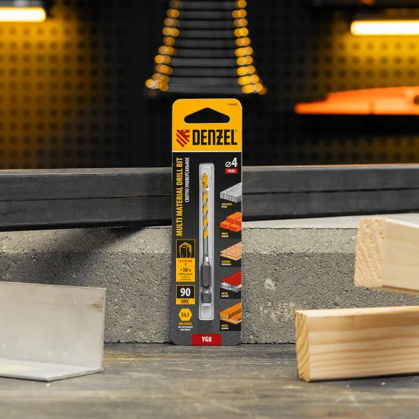 Сверло универсальное DENZEL, Multi cut, 4 мм