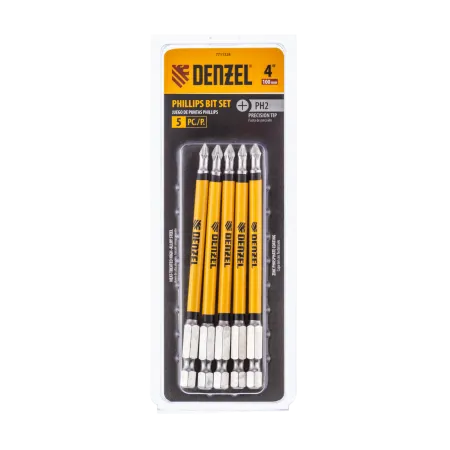Набор бит DENZEL PH2x100 мм, 5 шт.