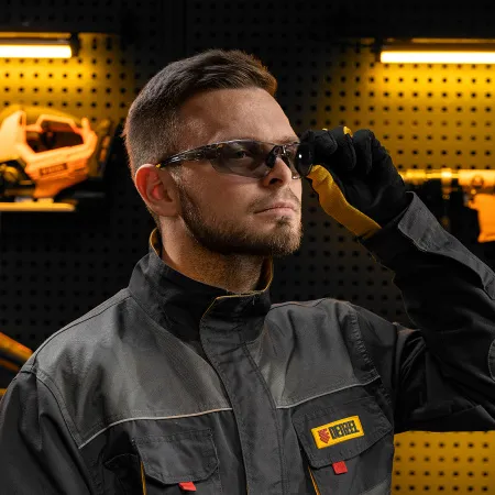 Очки защитные DENZEL открытые, поликарбонатные, дымчатая линза