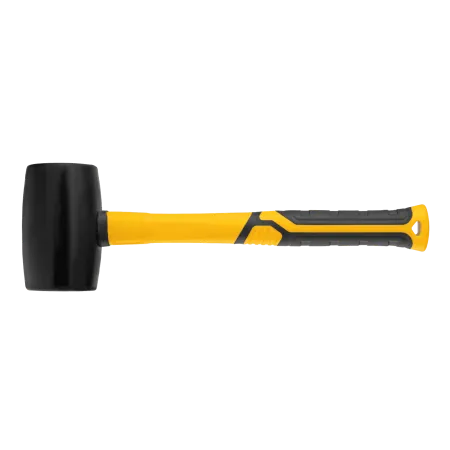 Киянка резиновая DENZEL 680 г, черная, фибергласовая рукоятка c TPR покрытием