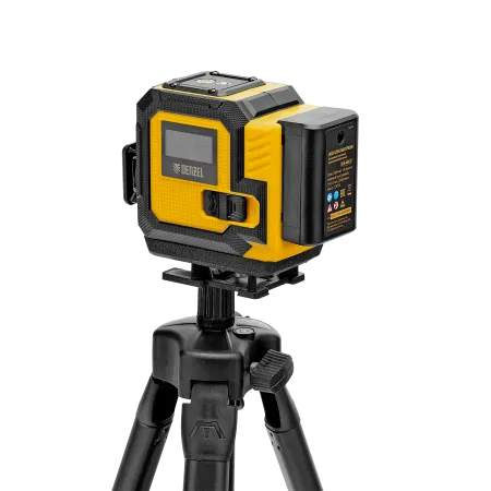 Лазерный уровень мультипризменный DENZEL DLV-360-3T, 30 м, зеленый луч, Li-Ion 2,4 Aч, штатив