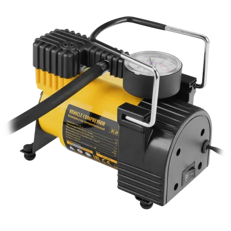 Автомобильный компрессор DENZEL DС-20,12В, 7 атм, 35 л/мин