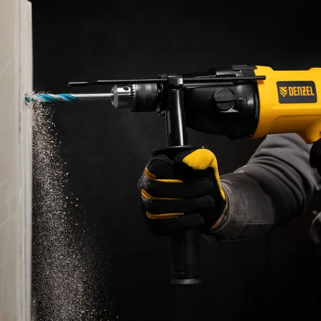 Ударная дрель DENZEL ID-1050-2, 1050 Вт, 0-3000/0-1100 об/мин, 0-48000/0-17600 уд/мин