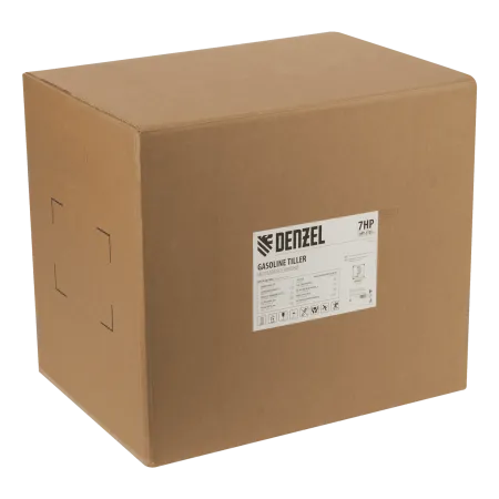 Мотоблок DENZEL DPT-270X, 7 л.с., диск.сцеп, шир 90 см, глуб 35 см,фрез 3х4,ВОМ,скор 2В/1Н,кол 8"