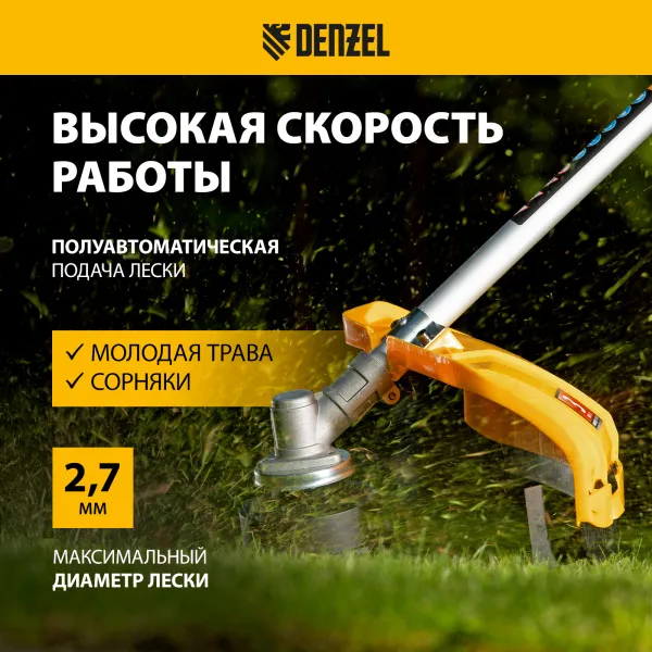 Катушка для триммера DENZEL полуавтомат. легкая заправка гайка М10 М10 М8, лев. шаг 1,0  1,25мм
