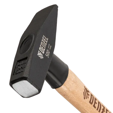 Молоток слесарный DENZEL 500 г, кованый квадратный боек, буковая рукоятка