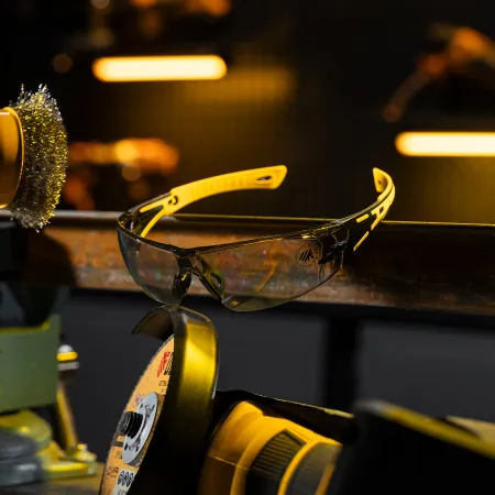 Очки защитные DENZEL открытые, поликарбонатные, дымчатая линза, 2х комп.дужки