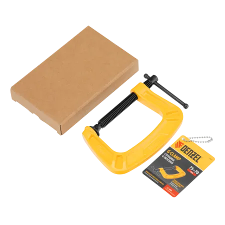 Струбцина DENZEL G-образная, усиленная, 75 мм