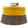 Щетка для УШМ DENZEL 746053, 100 мм, «чашка», витая нержавеющая проволока 0.3 мм, М14