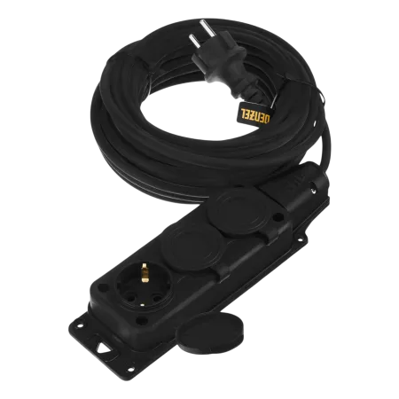 Удлинитель-шнур силовой Top Series DENZEL, КГТТ, 10 м, 3 розетки, 3 x 1,5 мм