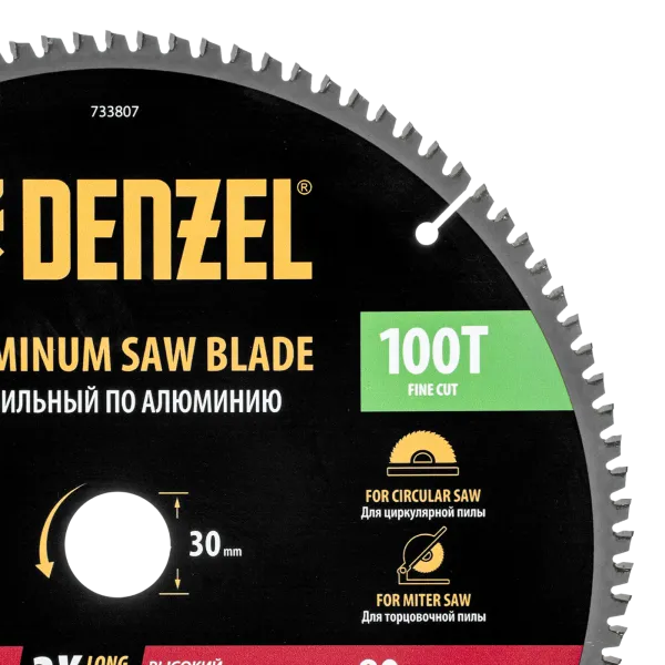 Пильный диск по алюминию DENZEL ф305 х 30 мм, 100 зубьев