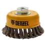 Щетка для УШМ DENZEL 746283, 100 мм, «чашка», крученая нержавеющая проволока 0.5 мм, М14