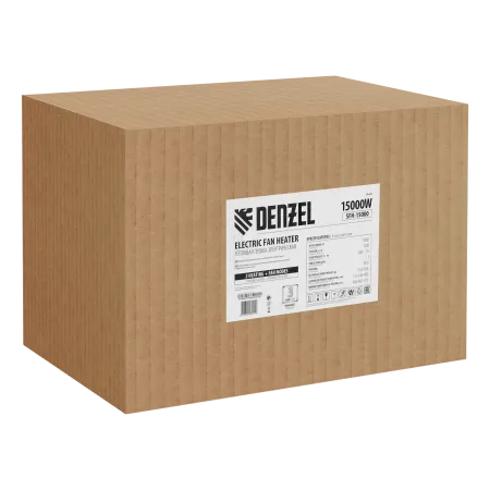 Тепловая пушка DENZEL SFH-15000, 400 В, 1600 м3/ч, вентилятор 3 режима, 9/15 кВт