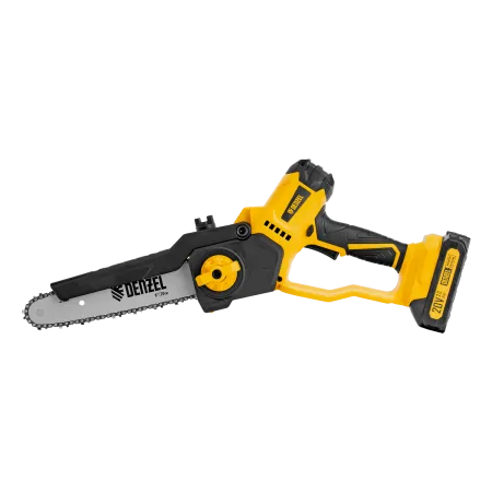 Цепная мини-пила аккумуляторная бесщеточная DENZEL СCS-200BL, шина 200 мм, Li-Ion, 20 В