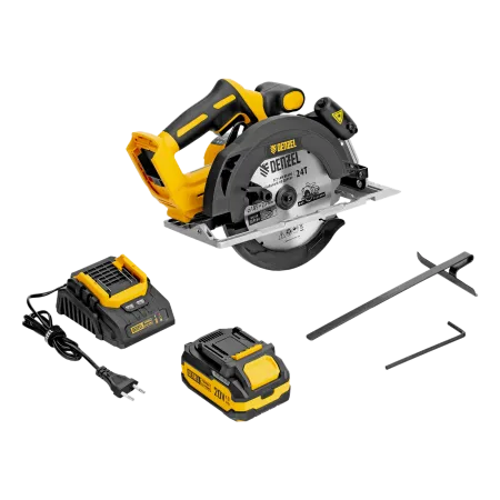 Пила циркулярная аккумуляторная бесщет. DENZEL CCSH-BL-20-185, 185 мм, Li-Ion, 20 В