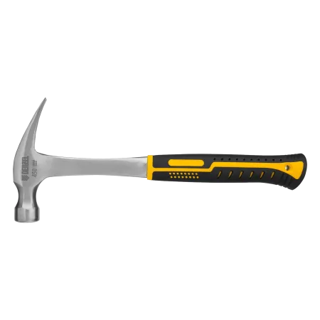 Молоток-гвоздодер DENZEL 450 г, цельнометаллический, двухкомпонентная рукоятка