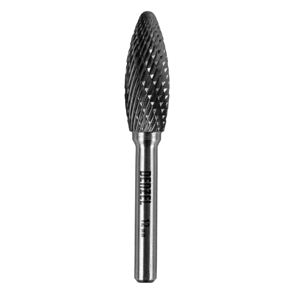 Борфреза по металлу DENZEL твердосплавная, элипсообразная, тип-H, 12 мм
