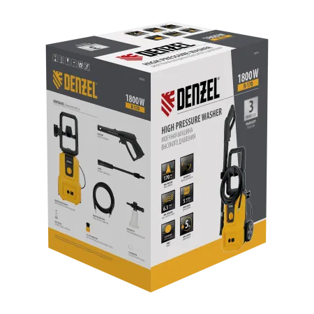 Моечная машина высокого давления DENZEL R-170, 1800 Вт, 170 бар, 380 л/ч