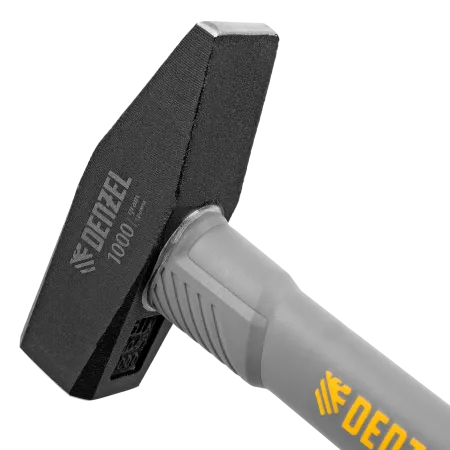 Молоток слесарный DENZEL 1000 г, кованый, фибергласовая  рукоятка c TPR покрытием