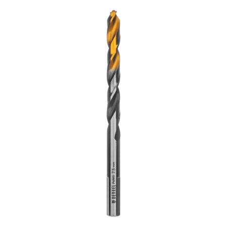 Сверло спиральное по металлу DENZEL 7,5 x 109 мм, Р6М5, Golden Tip, многогранная заточка