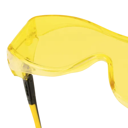 Очки защитные DENZEL открытые, поликарбонатные, увеличенная желтая линза, регулируемые дужки