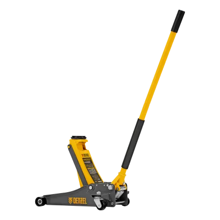 Домкрат гидравлический подкатной DENZEL 2,5 т, 85-430 мм, быстрый подъем, низкий подхват, проф./