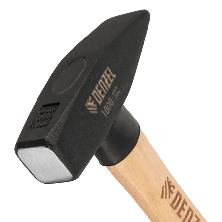 Молоток слесарный DENZEL 1000 г, кованый квадратный боек, буковая рукоятка