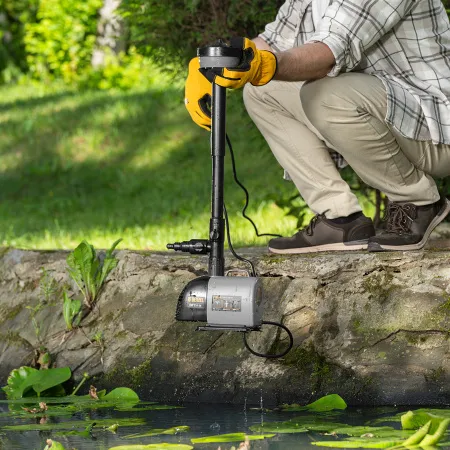 Насос фонтанный DENZEL FNP110-34, 112 Вт, подъем 3,4 м, 3400 л/ч, колокольчик/каскад/гейзер