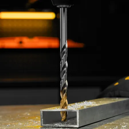 Сверло спиральное по металлу DENZEL 11 х 195 мм, Р6М5, Golden Tip, удлиненное