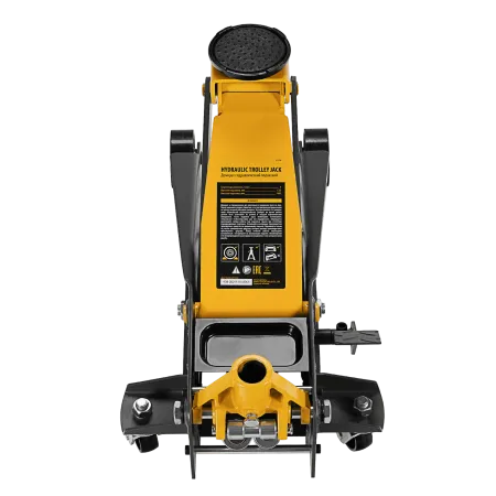 Домкрат гидравлический DENZEL подкатной 3 т, с фиксатором, быстрый подъем, 135-480 мм, профессиональный