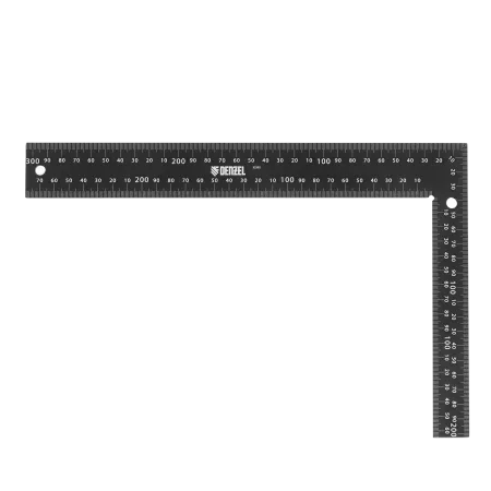 Угольник DENZEL 200 х 300 мм, алюминиевый, лазерная гравировка