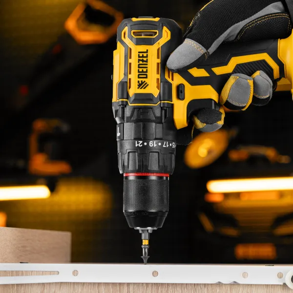 Дрель-шуруповерт аккумуляторная ударная бесщет. DENZEL CIDH-BL-20, Li-Ion, 20 В