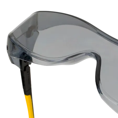 Очки защитные DENZEL открытые, поликарбонатные, увеличенная дымчатая линза, регулируемые дужки