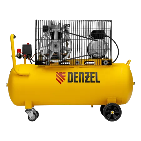 Компрессор воздушный DENZEL BCI2300/100, 2.3 кВт, ременный привод, 100 литров, 400 л/мин