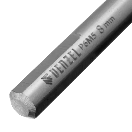 Сверло спиральное по металлу DENZEL 8 х 165 мм, Р6М5, Golden Tip, удлиненное