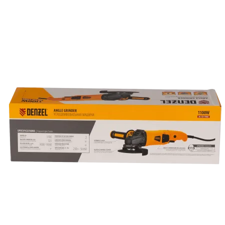 Машина шлифовальная угловая DENZEL AG125-1100A, 1100 Вт, 125 мм, 3000-11000 об/мин