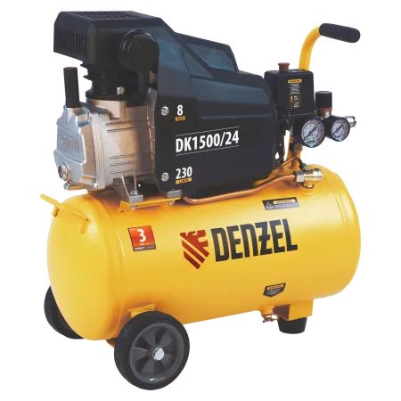 Компрессор воздушный DENZEL X-PRO DK1500/24, 1.5 кВт, 230 л/мин, 24 л