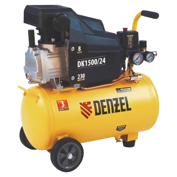 Компрессор воздушный DENZEL X-PRO DK1500/24, 1.5 кВт, 230 л/мин, 24 л
