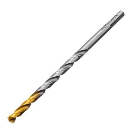 Сверло спиральное по металлу DENZEL 6,5 х 148 мм, Р6М5, Golden Tip, удлиненное