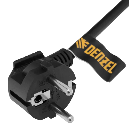 Шнур сетевой Energy Series DENZEL, ПВС, 3 м, 3 x 1,5 мм, с неразборной вилкой, черный