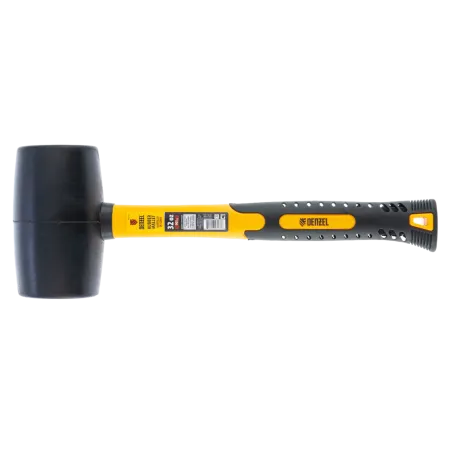 Киянка резиновая DENZEL 32 oz, черная резина, фибергласовая рукоятка