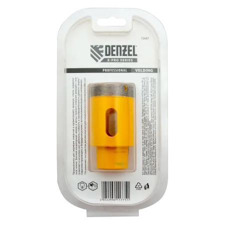 Сверло алмазное по керамограниту DENZEL 72687, 40 мм, М14, мокрая резка