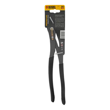 Клещи переставные DENZEL кнопочный механизм, обливные рукоятки, 300 мм