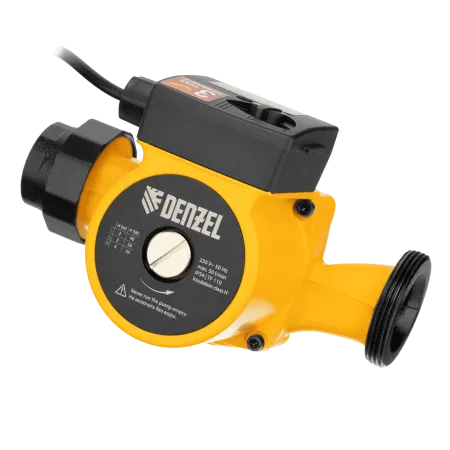 Циркуляционный насос DENZEL CP32-4, напор 4 м, 50 л/мин, 1 м кабель, монт. длина 180 мм